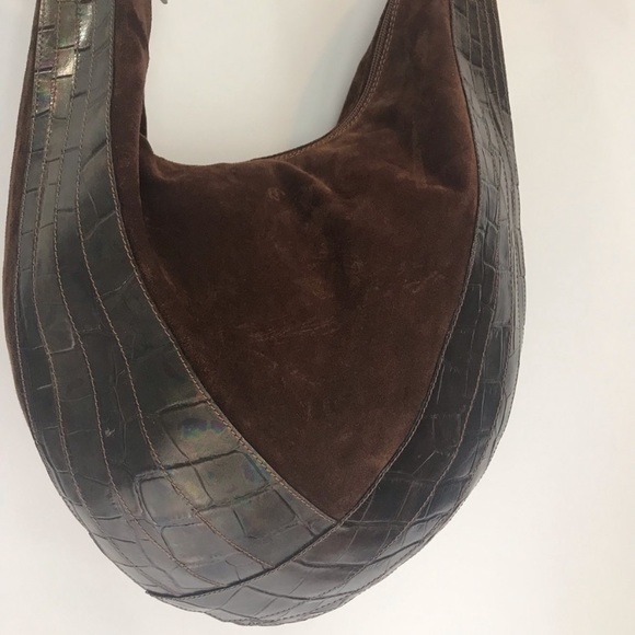 Vintage Braccialini brown leather & suede hobo - Picture 5 of 6